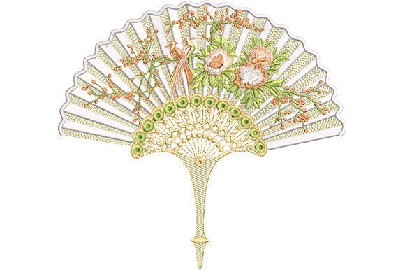 Beautiful Antique Hand Fan Embroidery Review